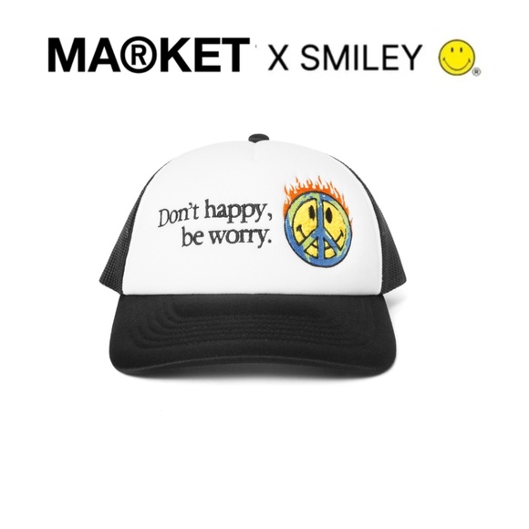 Market Don\'t Happy Be Worry Trucker Hat